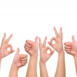Positive Hand Sign with white background