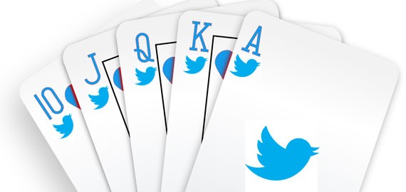 Cards with Twitter logo on them
