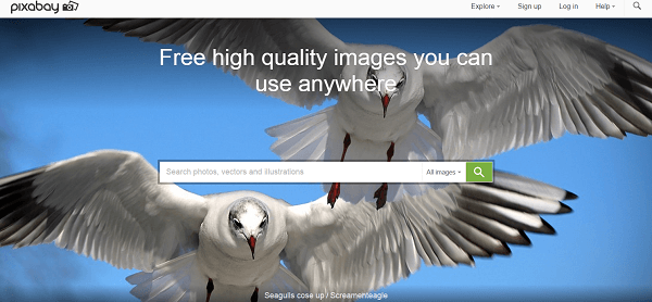 Pixabay homepage screenshot