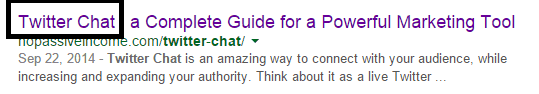 Twitter Chat title tag at NoPassiveIncome post