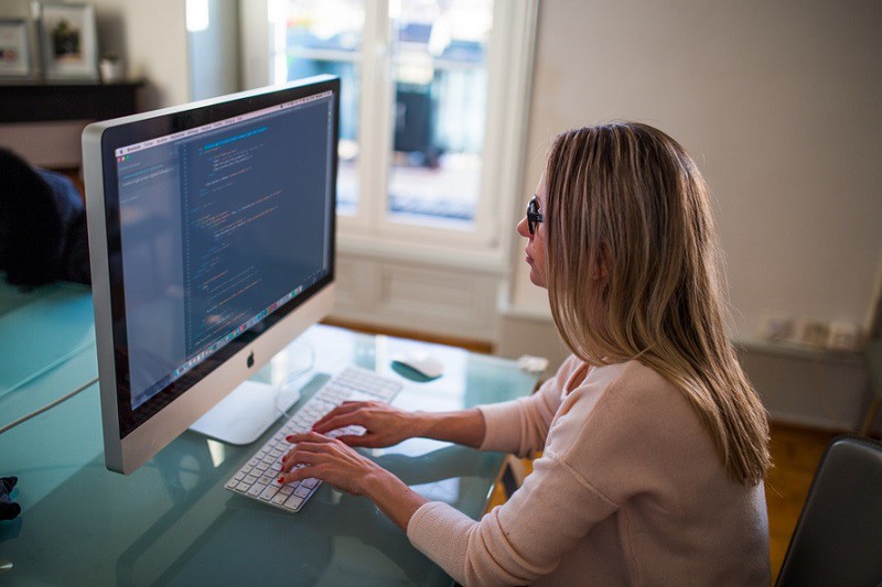 woman at computer