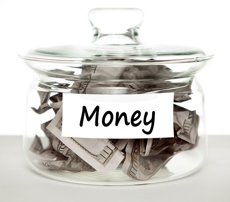 money in a jar