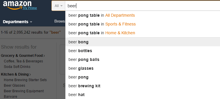 searching-for-beer-keyword-inside-amazon