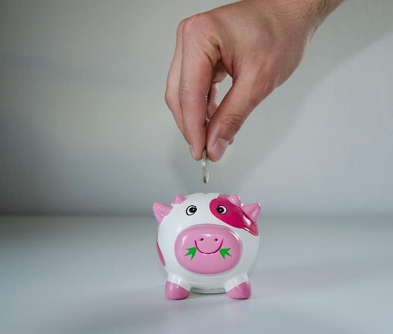 save into piggy bank