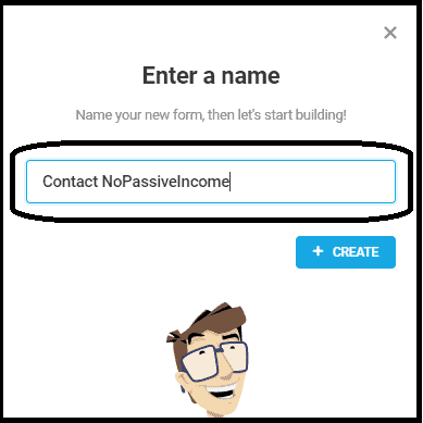 Entering the name form when creating a new form with the Forminator WordPress plugin