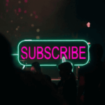 Subscribe neon word