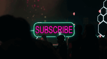 Subscribe neon word
