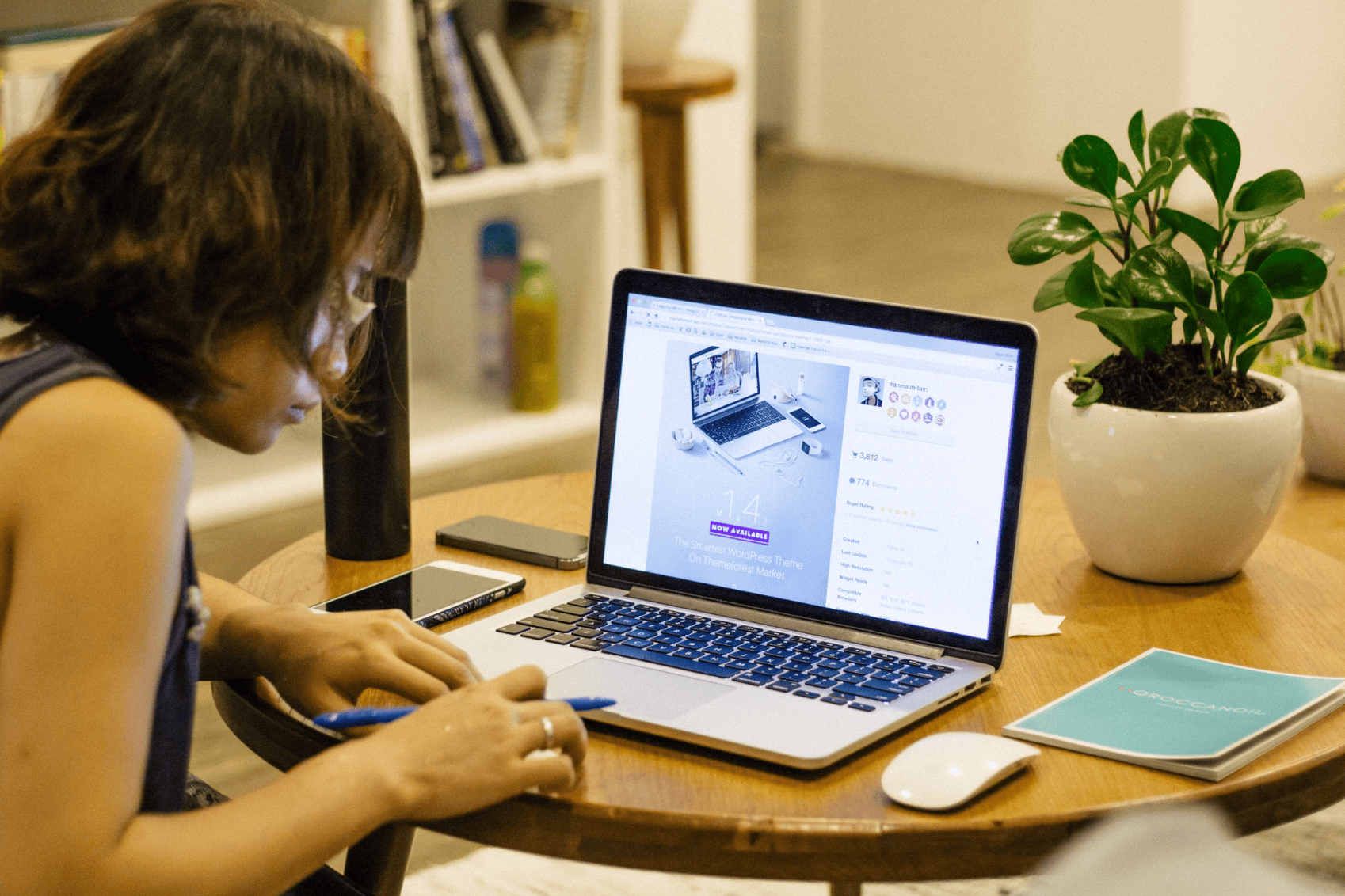 girl working from home